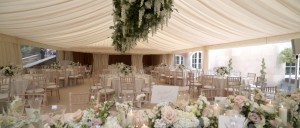 luxury wedding cheshire blush decor hanging flowers