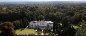 coworth park wedding venue drone shot