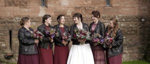 alternative wedding inspiration leather jacket bride peckforton castle video cheshire