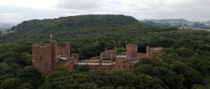 peckforton castle drone shot