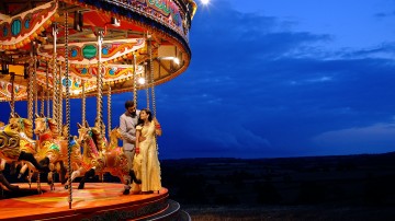 festival wedding with carousel